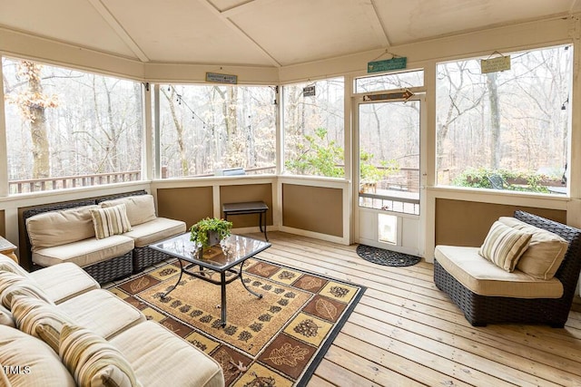 sunroom / solarium with a wealth of natural light