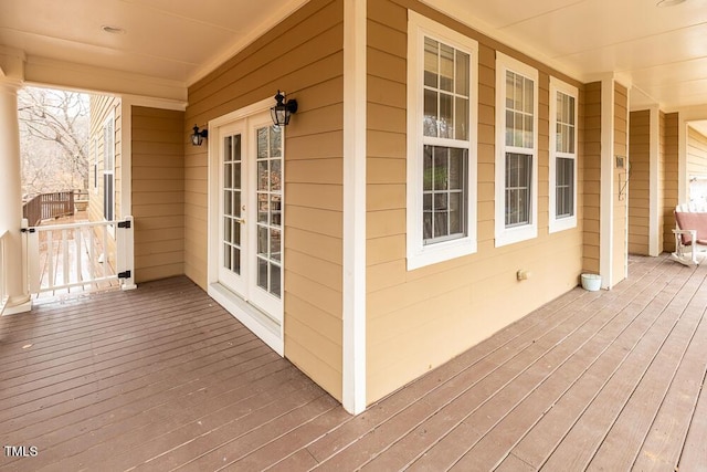 deck featuring french doors