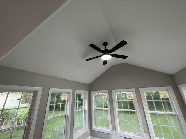 interior details featuring ceiling fan