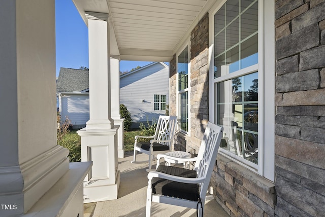 view of patio / terrace featuring covered porch