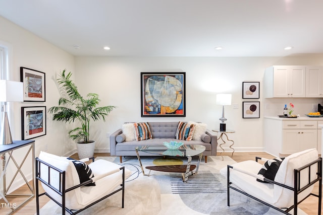 living room featuring light hardwood / wood-style floors