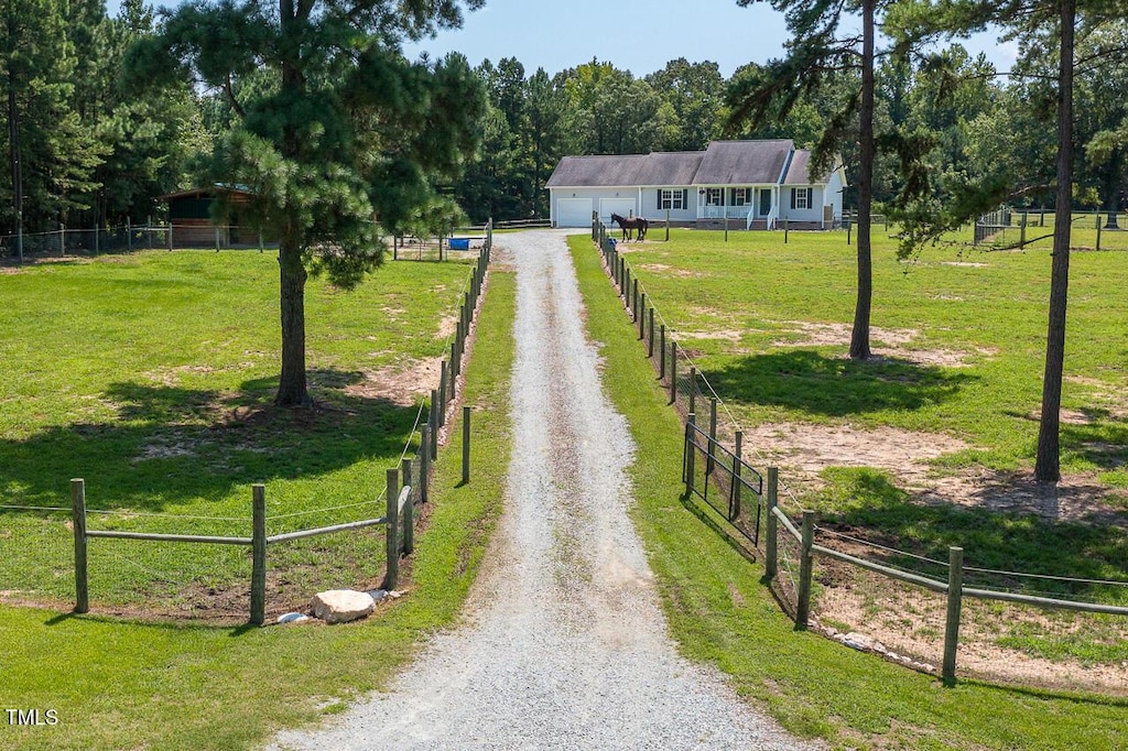 1416 Chambers Rd, Rougemont, NC 27572 - view of community with a yard and a rural view