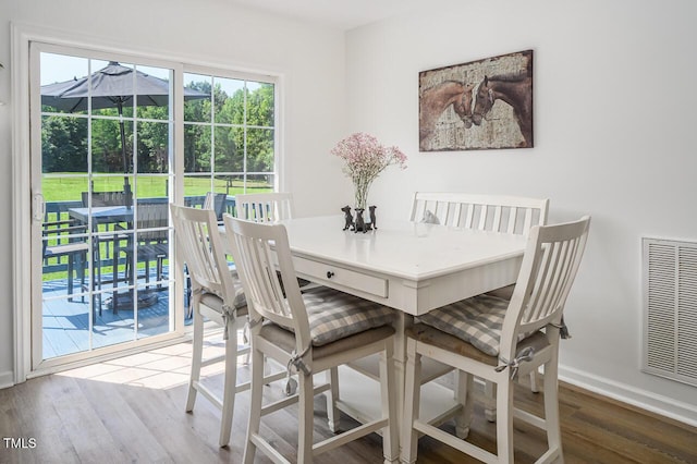 dining room featuring wood-type flooring