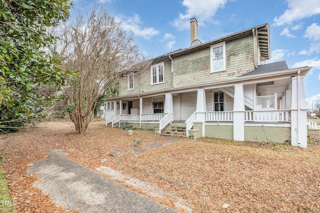 view of front of home with covered porch