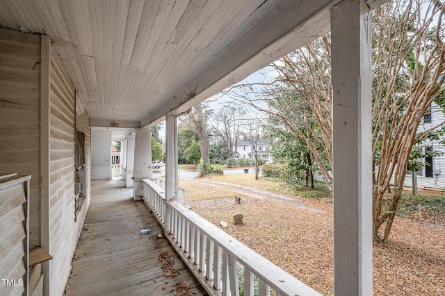 deck featuring a porch