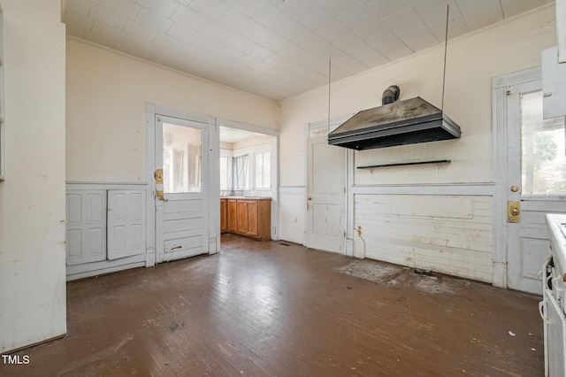 interior space featuring dark wood-type flooring