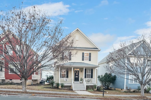 front facade with covered porch