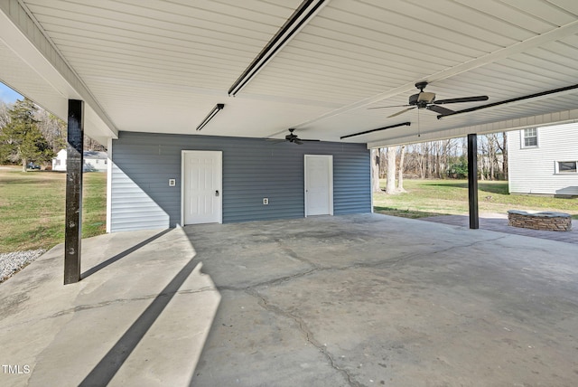 view of patio with ceiling fan