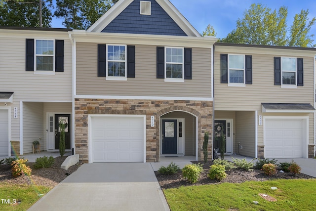 view of property with a garage