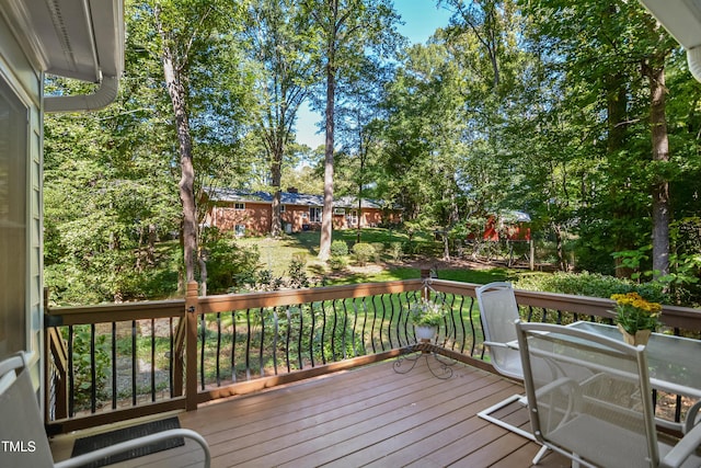 view of wooden deck