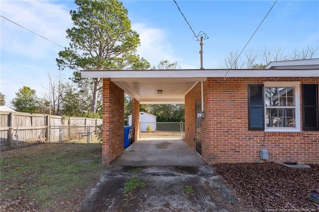 view of car parking featuring a carport