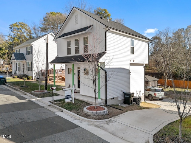 view of front of house featuring central AC