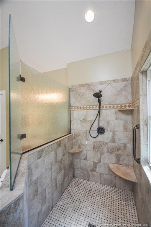 654 Titmouse Ct, Vass, NC 28394 - full bath featuring a tile shower