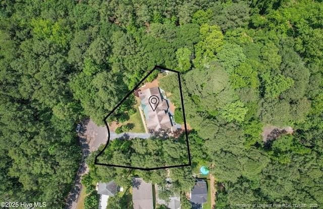 654 Titmouse Ct, Vass, NC 28394 - aerial view of property and surrounding area featuring property parcel outlined