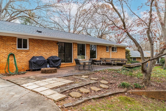 back of property with a patio area