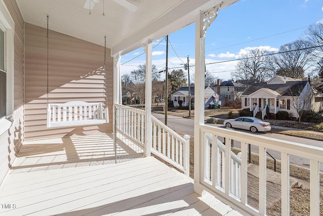 deck with a porch