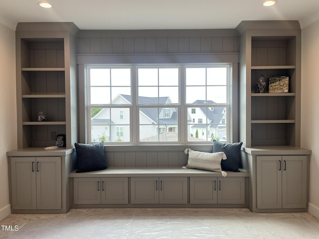 25 Deer Tail Ln Lot 52, Fuquay Varina, NC 27526 - sitting room with built in shelves, recessed lighting, and baseboards