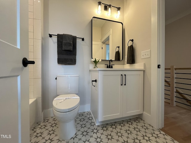 25 Deer Tail Ln Lot 52, Fuquay Varina, NC 27526 - full bathroom with vanity, toilet, baseboards, and shower / washtub combination
