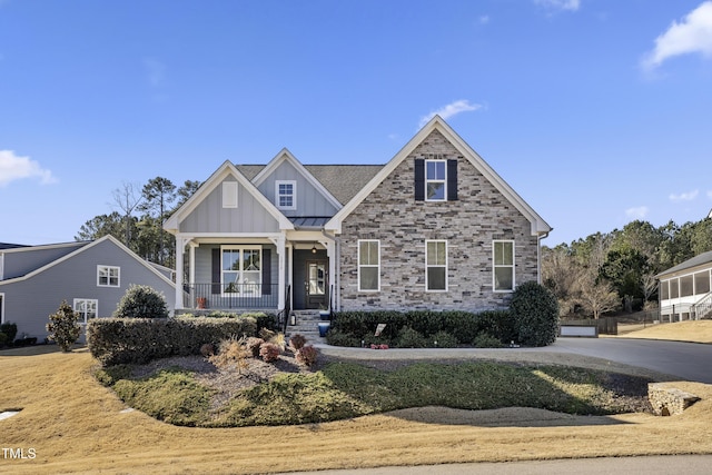 view of front of property with a porch