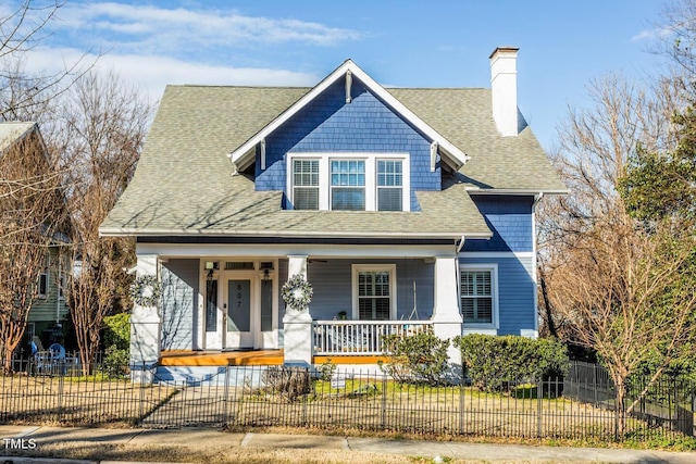 view of front of home with covered porch