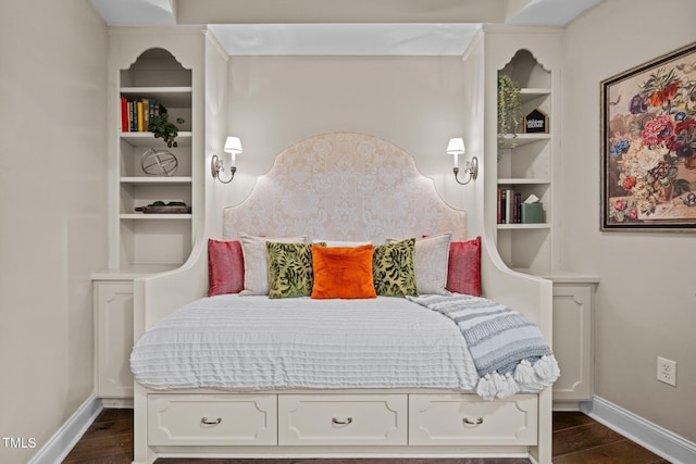 bedroom featuring dark wood-type flooring