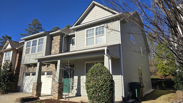 view of front of home with a garage