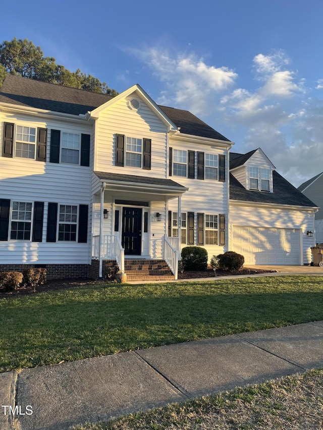 view of front of house featuring a front lawn and a porch