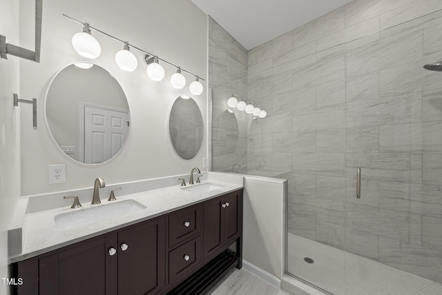 7340 Doverton Ct, Raleigh, NC 27615 - full bath with a stall shower and double vanity