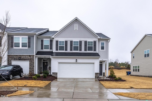 view of front of house with a garage