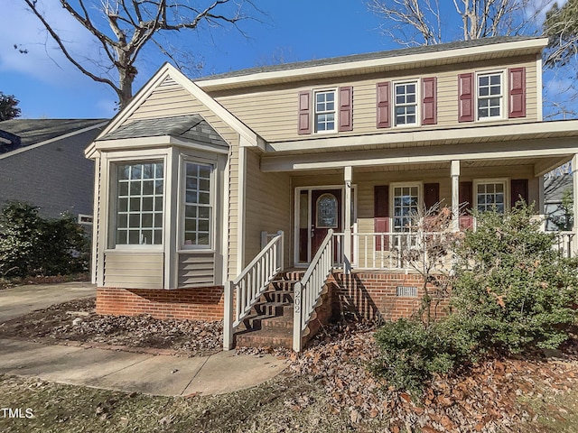 view of front of house featuring covered porch