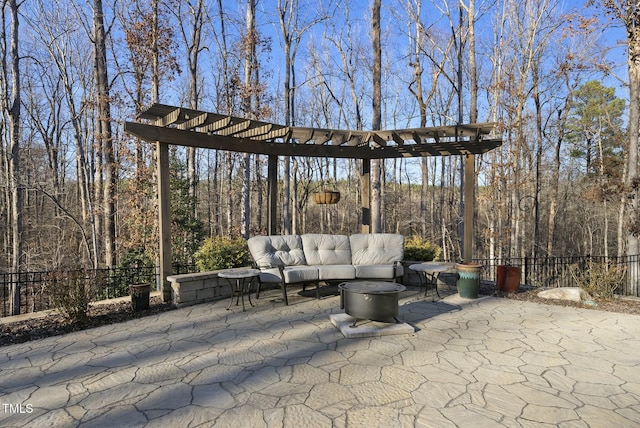 view of patio with an outdoor living space