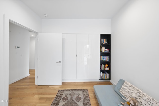 living area featuring light hardwood / wood-style floors