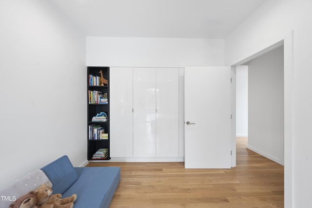 sitting room featuring light hardwood / wood-style floors