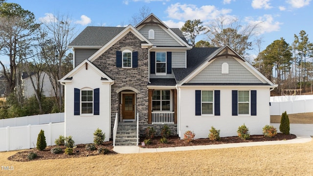 view of front of house with covered porch