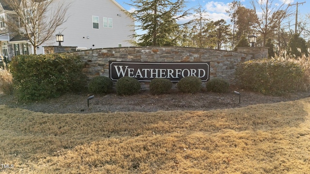 view of community sign