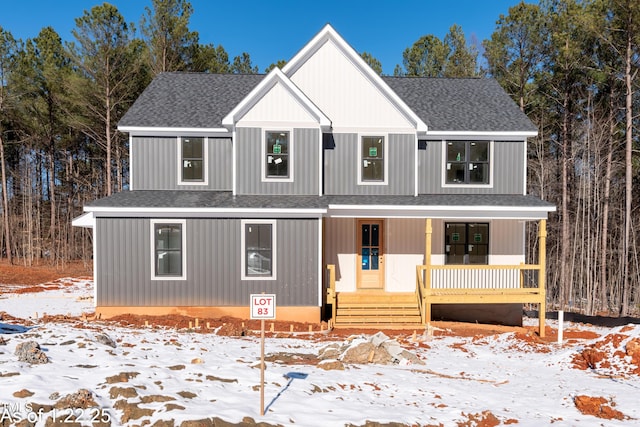 view of front of property with covered porch