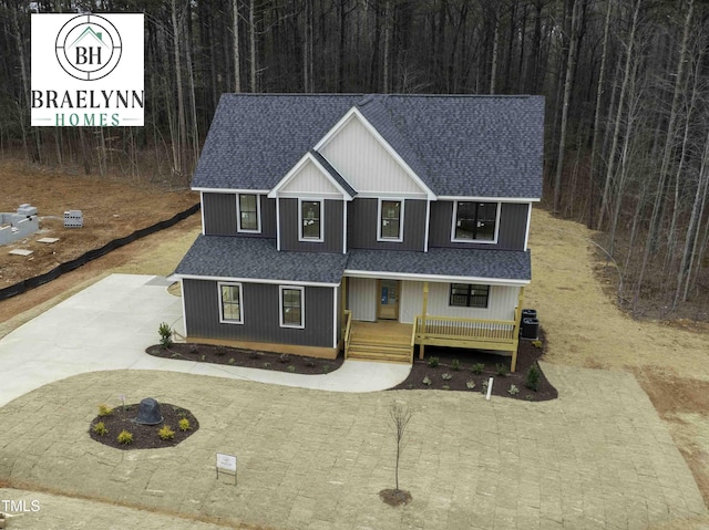 view of front of property with a porch