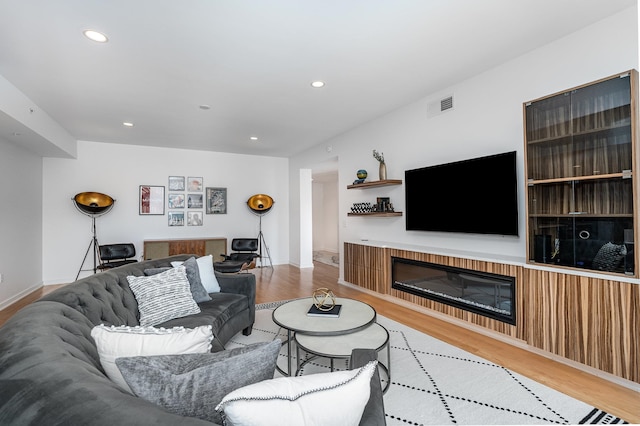 living room with wood-type flooring