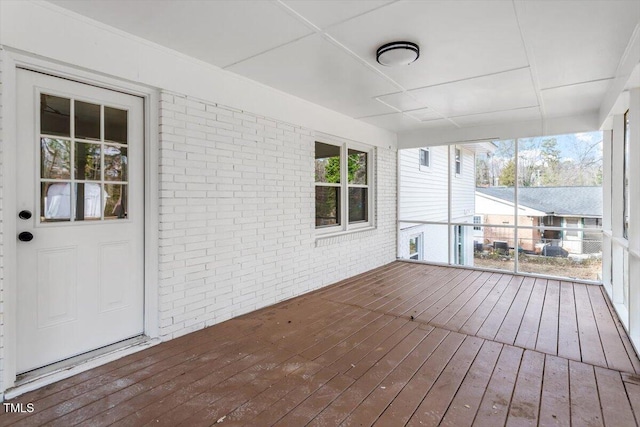 view of unfurnished sunroom