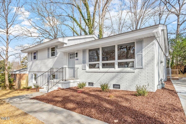 view of split level home