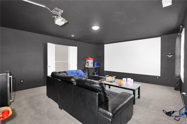 view of carpeted home theater