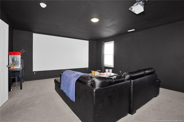 view of carpeted home theater