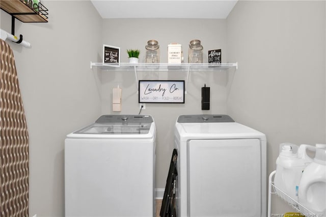 laundry area featuring separate washer and dryer