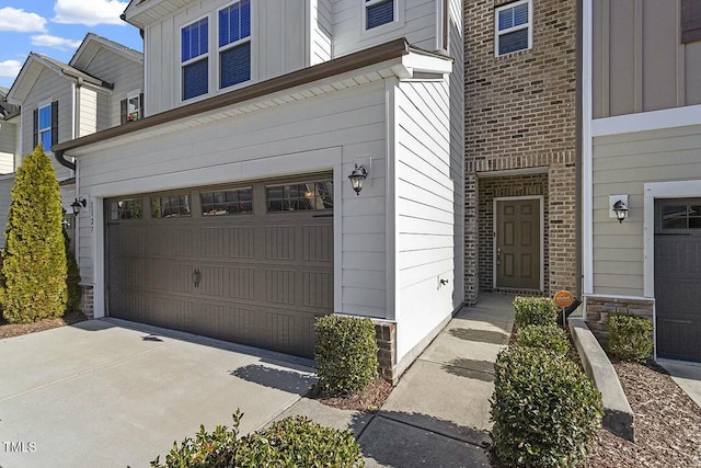 exterior space featuring a garage