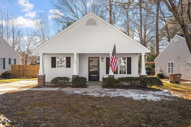 view of bungalow-style home