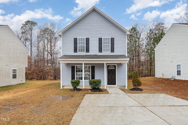 front of property with a front yard