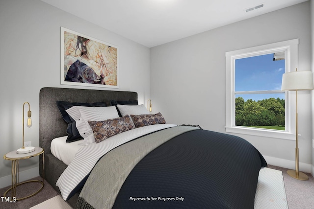 view of carpeted bedroom