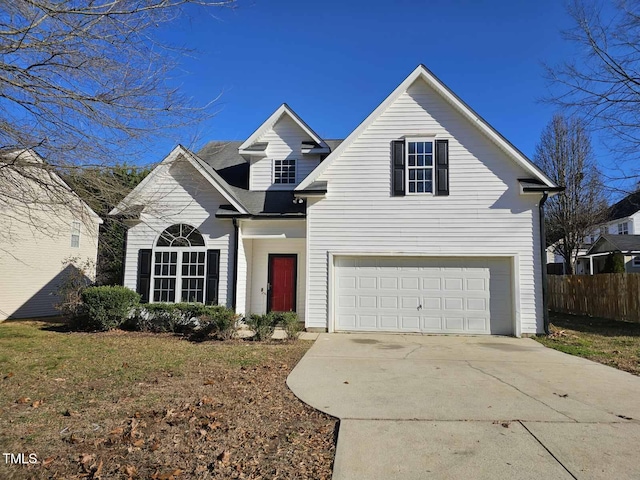 view of property with a garage