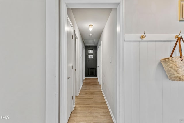 hall featuring light hardwood / wood-style floors