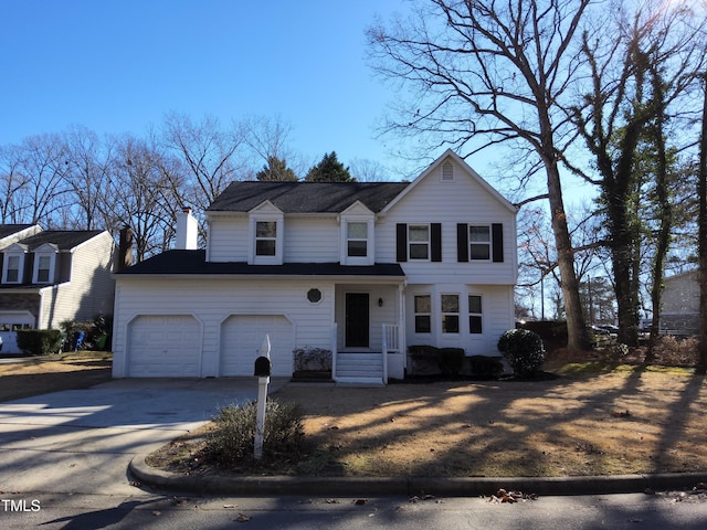 view of property with a garage